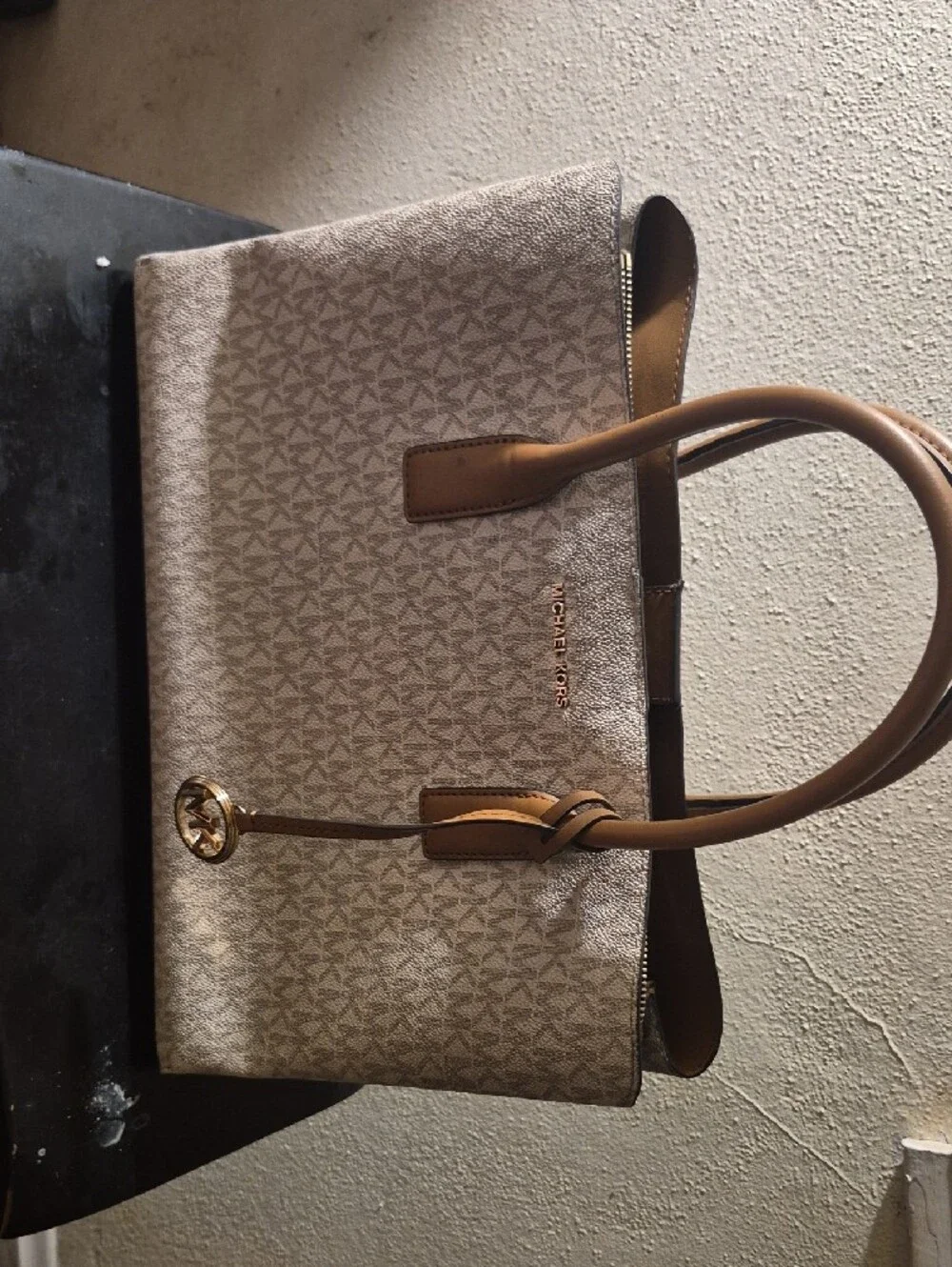 Michael Kors Cream and Tan Signature Tote